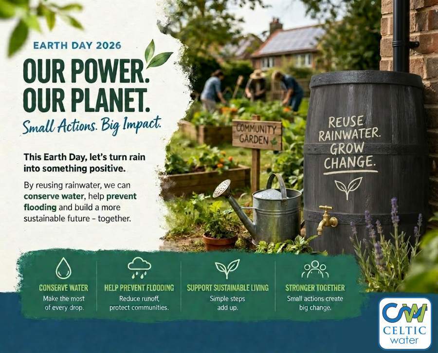 Community Gardening reusing Rainwater. Reuse Water Grow Change