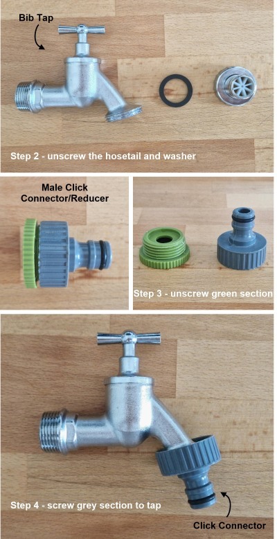 How to fit a click connector to a garden tap