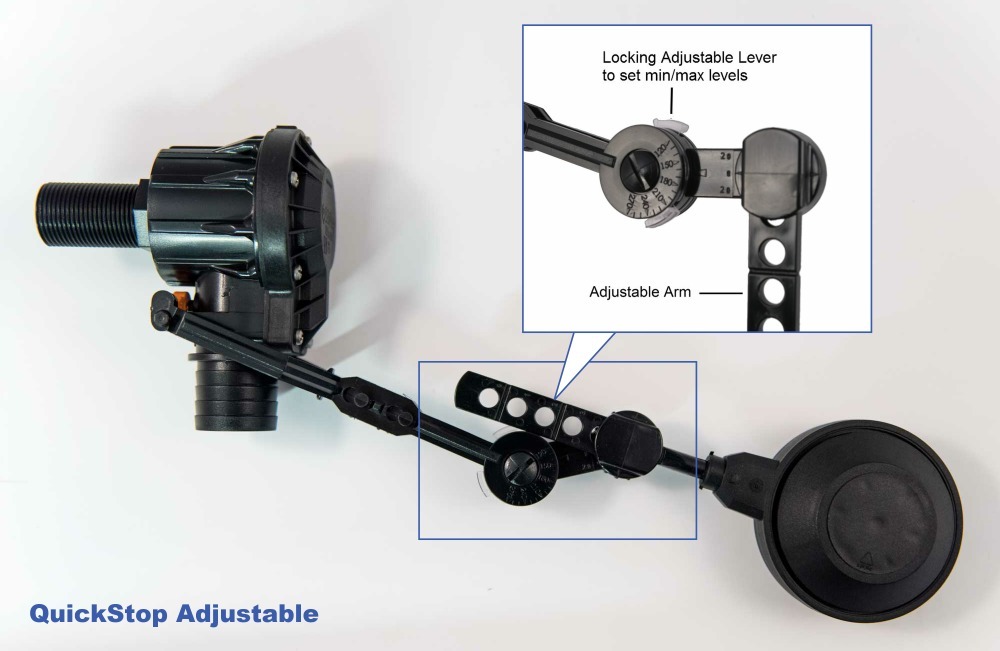 QuickStop Adjustable Float Valve - Showing adjustable settings