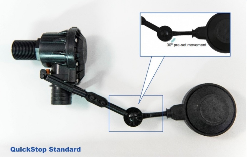 QuickStop Standard Float Valve - showing pre-set movement