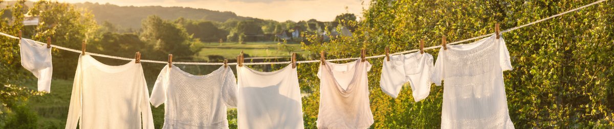 Washing drying on a washing line